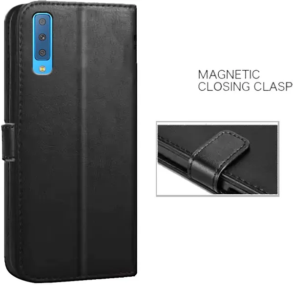 Black_Artificial_Leather_Samsung_Galaxy_A7_2018_Edition_Flip_Cover