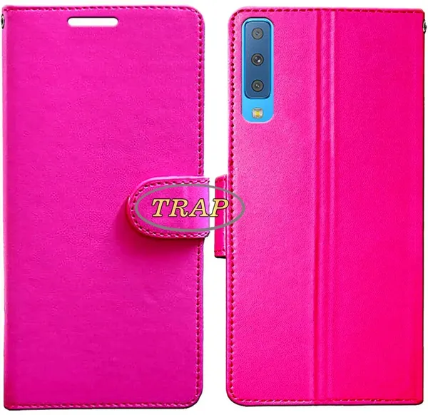 Pink_Artificial_Leather_Samsung_Galaxy_A7_2018_Edition_Back_Cover