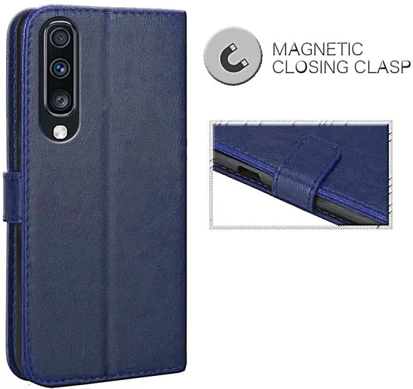 Blue_Leather_Samsung_Galaxy_A70_Flip_Cover
