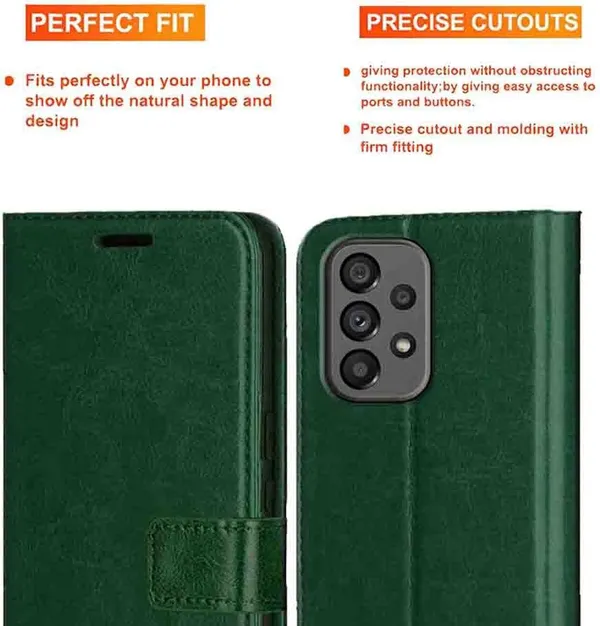 Green_Artificial_Leather_Samsung_A73_5G_Back_Cover
