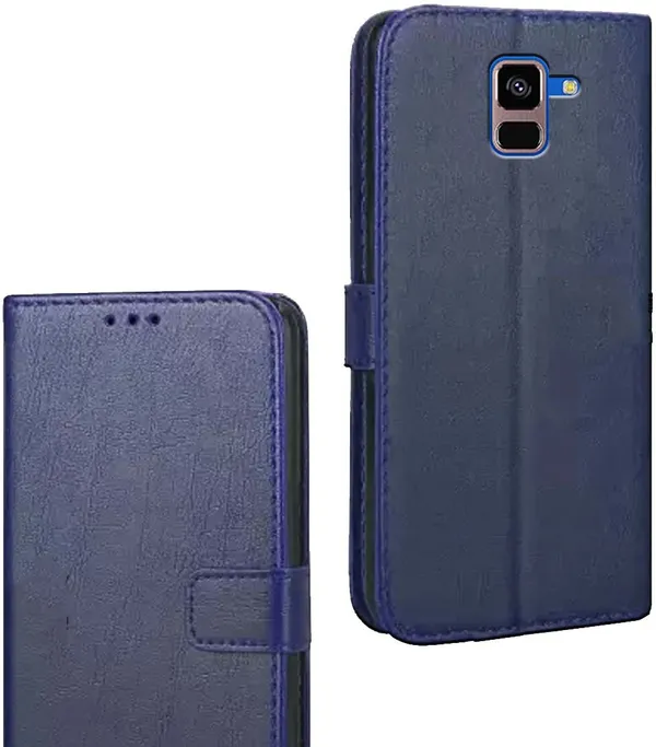 Blue_Artificial_Leather_Samsung_Galaxy_A8_Plus_Flip_Cover