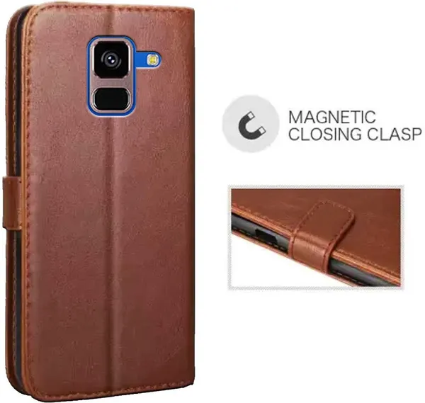 Brown_Artificial_Leather_Samsung_Galaxy_A8_Plus_Flip_Cover