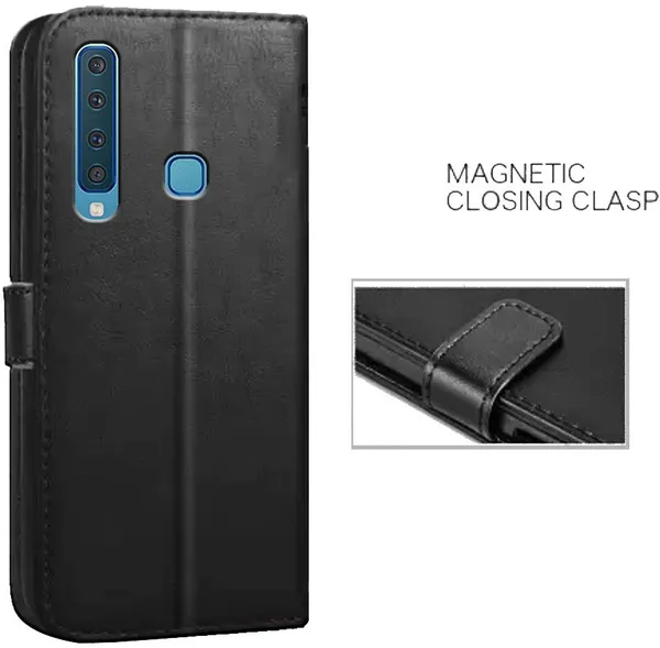 Black_Artificial_Leather_Samsung_Galaxy_A9_2018_Flip_Cover