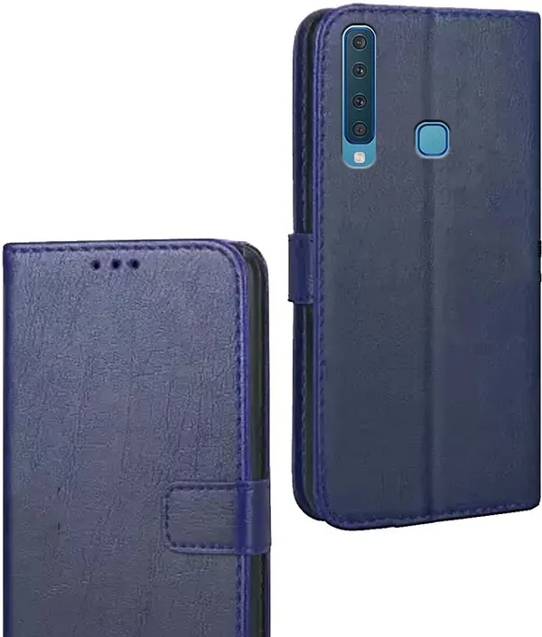 Blue_Artificial_Leather_Samung_Galaxy_A9_(2018)_Flip_Cover