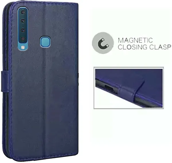 Blue_Artificial_Leather_Samung_Galaxy_A9_(2018)_Flip_Cover