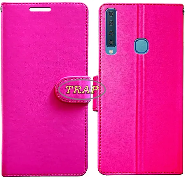 Pink_Artificial_Leather_Samsung_Galaxy_A9_(2018)_Back_Cover