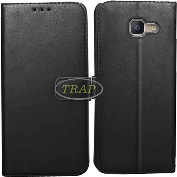 Black_Artificial_Leather_Samsung_A9_Pro_Back_Cover