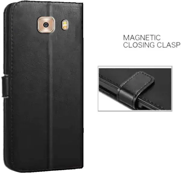 Black_Artificial_Leather_Samsung_Galaxy_C7_Pro_Flip_Cover