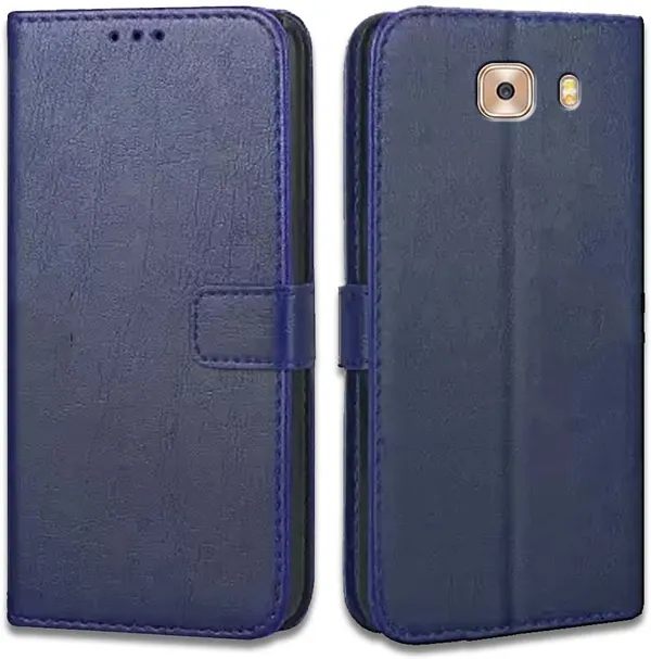 Blue_Artificial_Leather_Samsung_Galaxy_C7_Pro_Flip_Cover