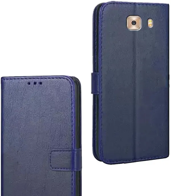 Blue_Artificial_Leather_Samsung_Galaxy_C7_Pro_Flip_Cover