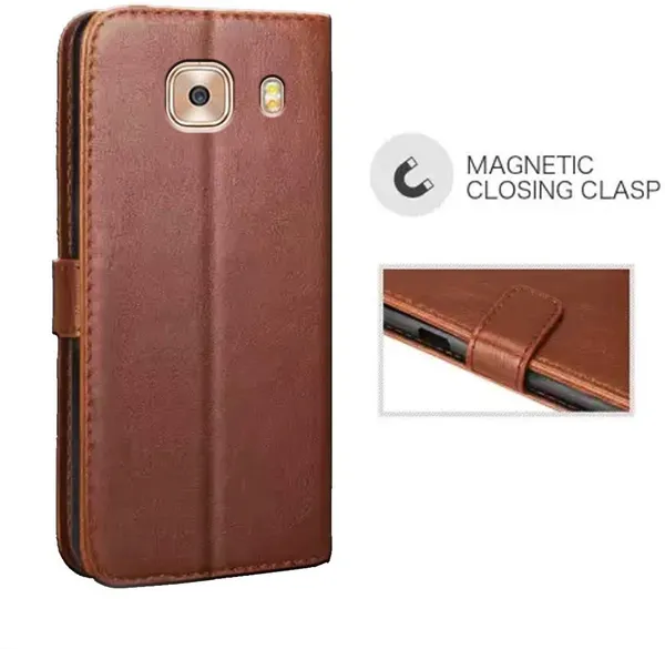 Brown_Artificial_Leather_Samsung_Galaxy_C9_Pro_Flip_Cover