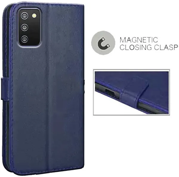 Blue_Artificial_Leather_Samsung_Galaxy_F02S_Flip_Cover