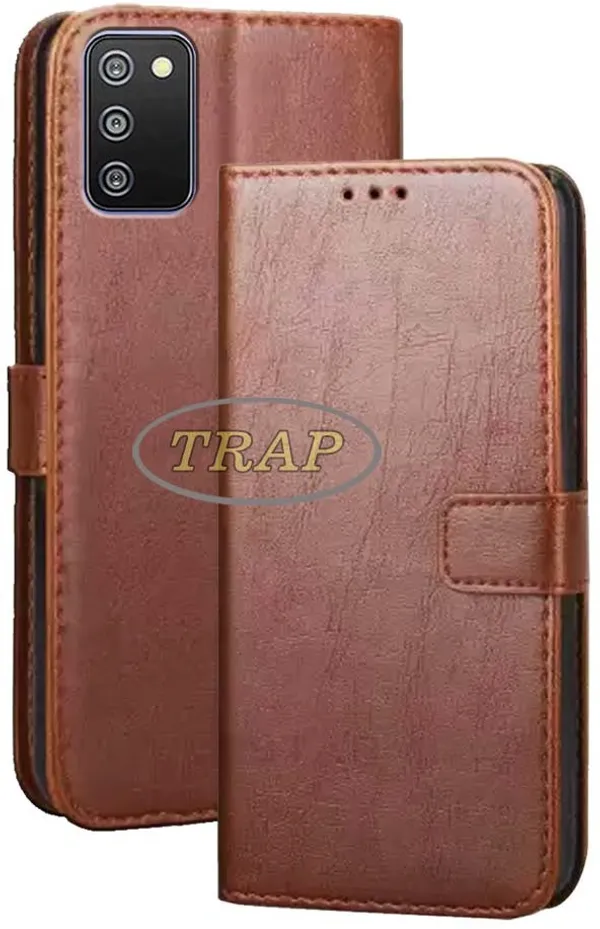 Brown_Artificial_Leather_Samsung_Galaxy_F02S_Flip_Cover