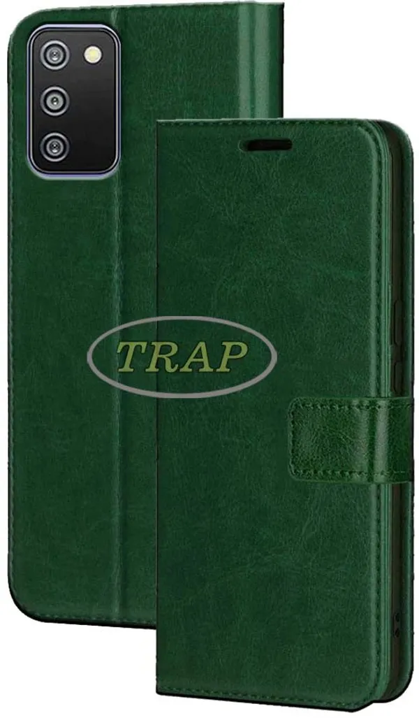 Green_Artificial_Leather_Samsung_Galaxy_F02S_Flip_Cover