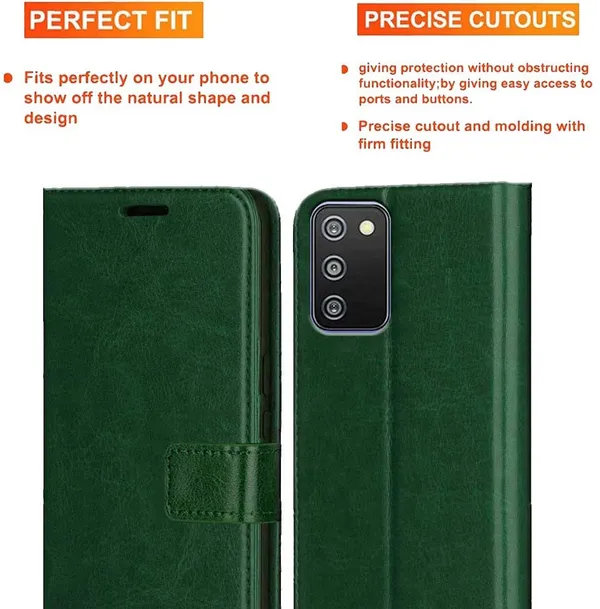 Green_Artificial_Leather_Samsung_Galaxy_F02S_Flip_Cover