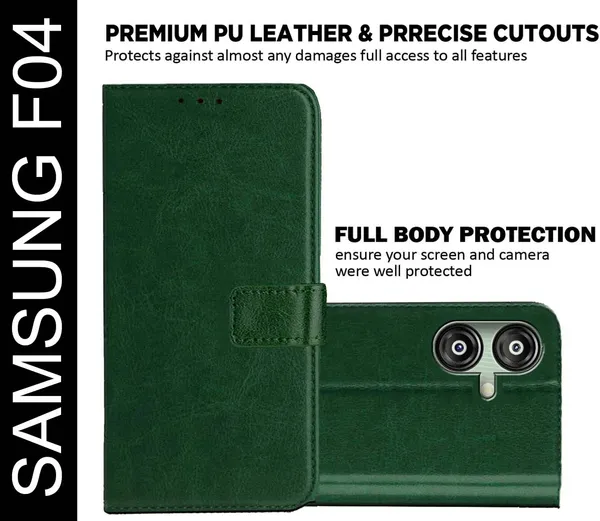 Green_Artificial_Leather_Samsung_F04_Back_Cover