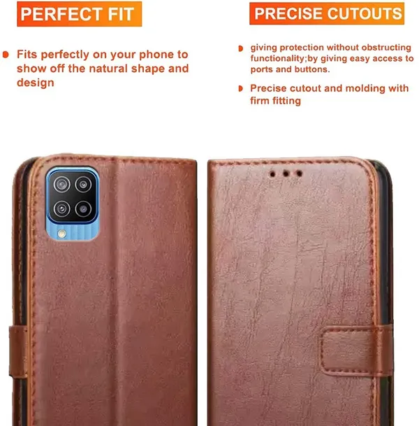 Brown_Artificial_Leather_Samsung_Galaxy_F12_Flip_Cover