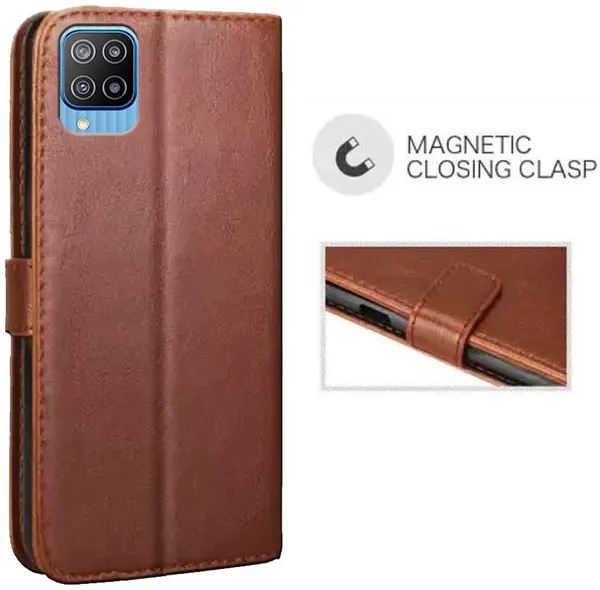 Brown_Artificial_Leather_Samsung_Galaxy_F12_Flip_Cover