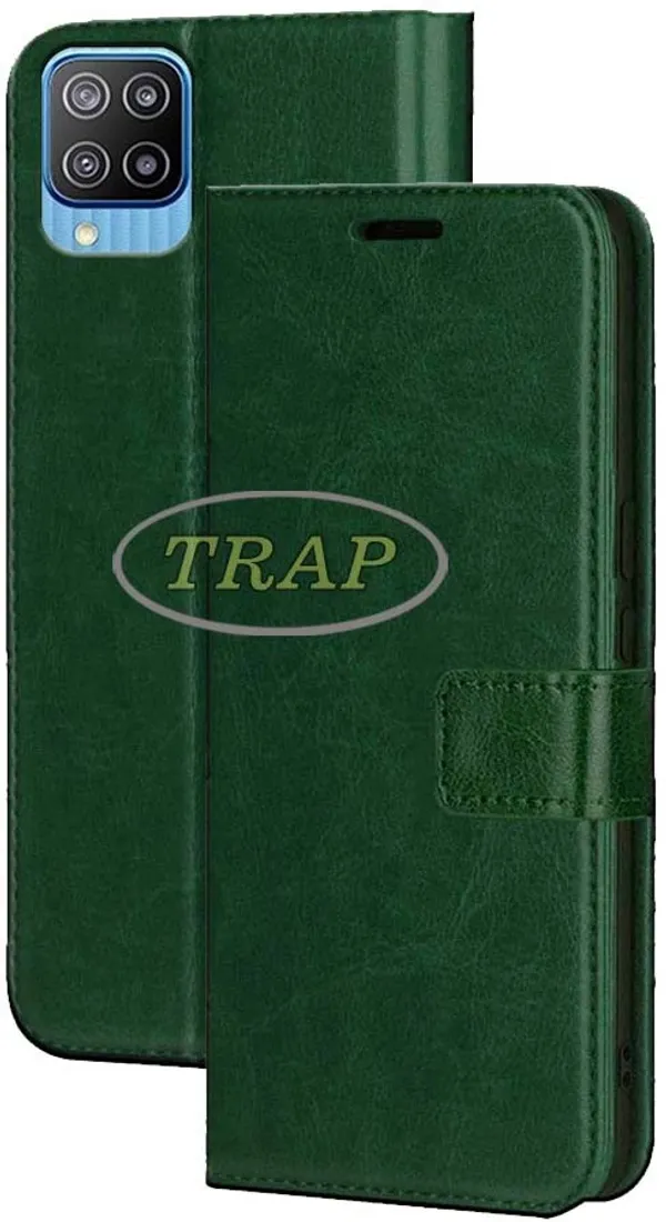 Green_Artificial_Leather_Samsung_Galaxy_F12_Flip_Cover