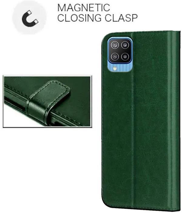 Green_Artificial_Leather_Samsung_Galaxy_F12_Flip_Cover