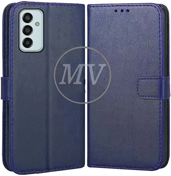 Blue_Artificial_Leather_Samsung_F13_Back_Cover