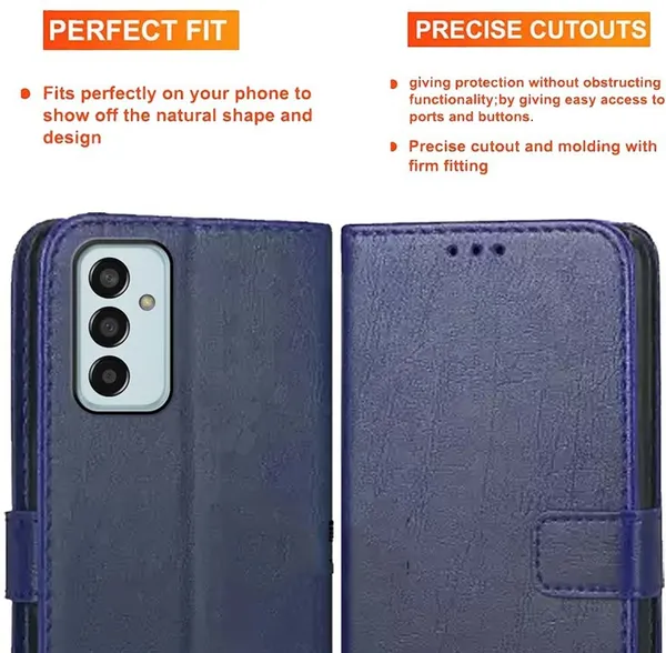 Blue_Artificial_Leather_Samsung_F13_Back_Cover