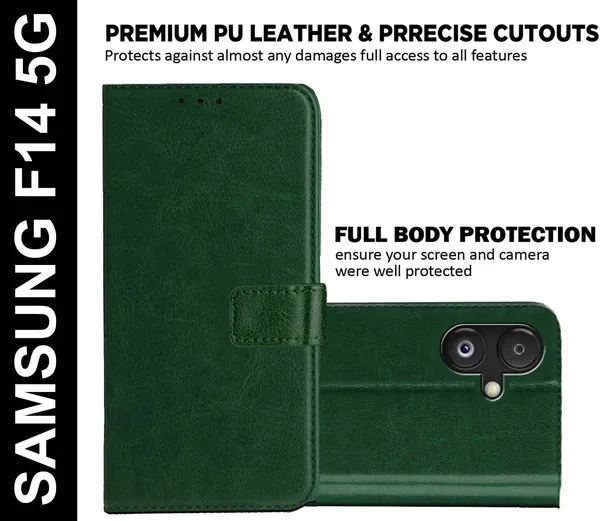 Green_Artificial_Leather_Samsung_F14_5G_Back_Cover