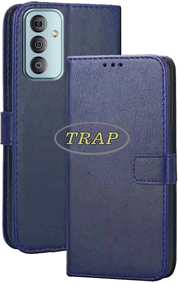 Blue_Artificial_Leather_Samsung_F23_5G_Back_Cover