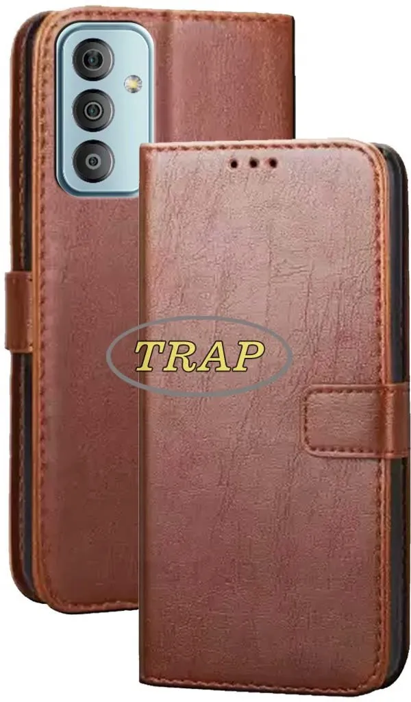 Brown_Artificial_Leather_Samsung_F23_5G_Back_Cover
