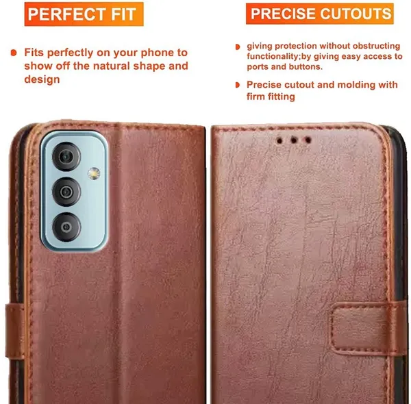 Brown_Artificial_Leather_Samsung_F23_5G_Back_Cover