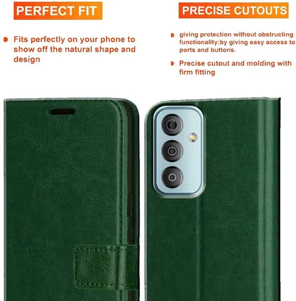 Green_Artificial_Leather_Samsung_F23_5G_Back_Cover