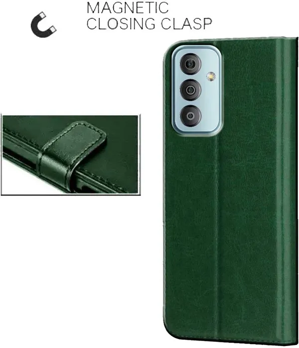 Green_Artificial_Leather_Samsung_F23_5G_Back_Cover