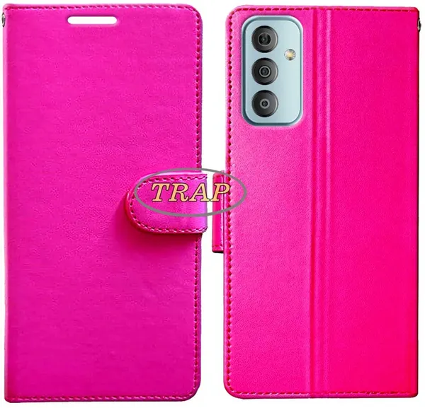Pink_Artificial_Leather_Samsung_F23_5G_Back_Cover