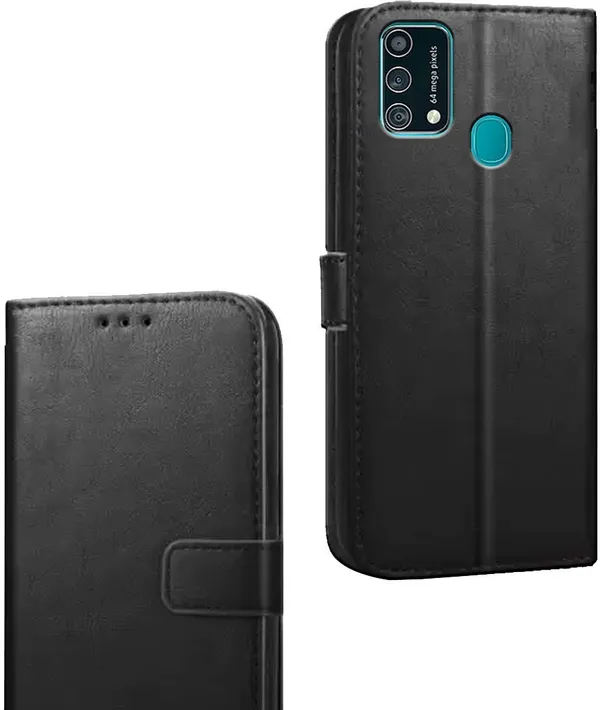 Black_Artificial_Leather_Samsung_Galaxy_F41_Flip_Cover