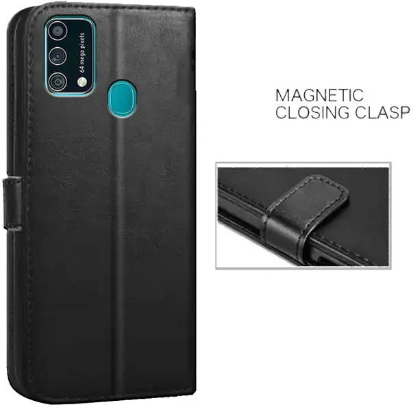 Black_Artificial_Leather_Samsung_Galaxy_F41_Flip_Cover