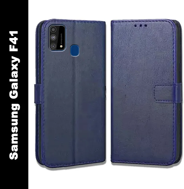 Blue_Leather_Samsung_Galaxy_F41_Flip_Cover