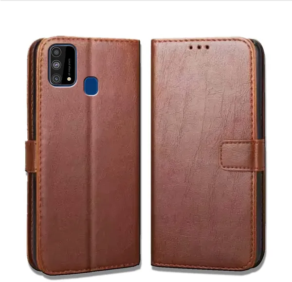 Brown_Leather_Samsung_Galaxy_F41_Flip_Cover