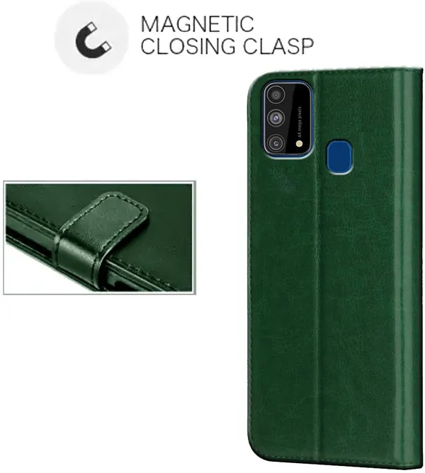 Green_Leather_Samsung_Galaxy_F41_Flip_Cover