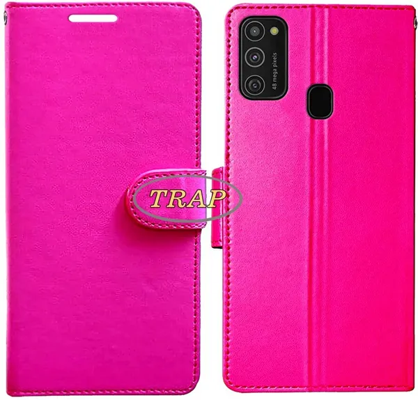 Pink_Artificial_Leather_Samsung_Galaxy_F41_Back_Cover