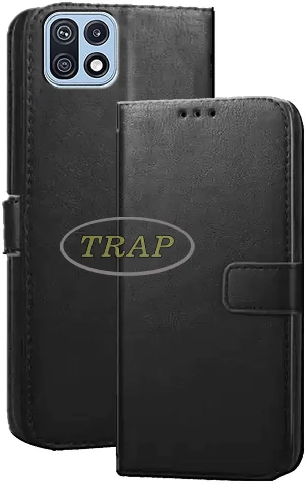 Black_Artificial_Leather_Samsung_Galaxy_F42_5G_Back_Cover