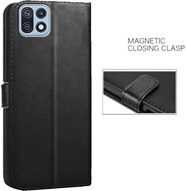 Black_Artificial_Leather_Samsung_Galaxy_F42_5G_Back_Cover