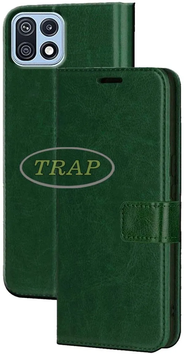 Green_Artificial_Leather_Samsung_Galaxy_F42_5G_Back_Cover