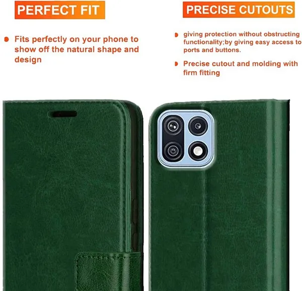 Green_Artificial_Leather_Samsung_Galaxy_F42_5G_Back_Cover