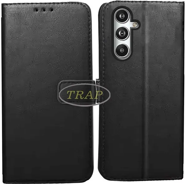 Black_Artificial_Leather_Samsung_F54_Flip_Cover