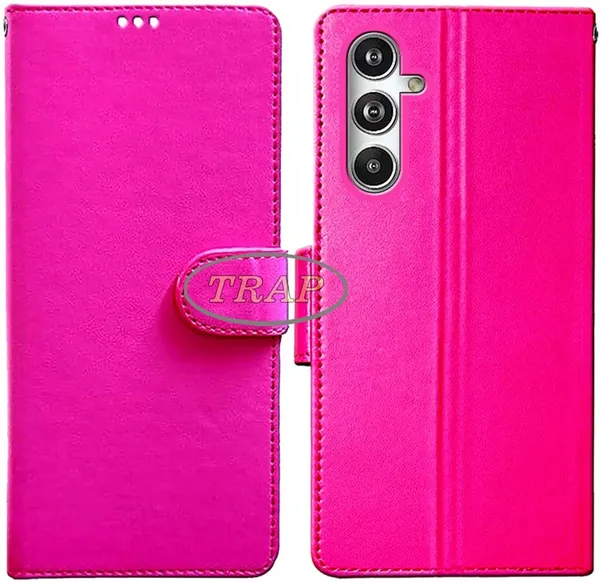 Pink_Artificial_Leather_Samsung_F54_Flip_Cover