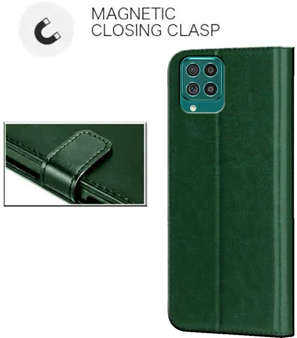 Green_Artificial_Leather_Samsung_Galaxy_F62_Flip_Cover