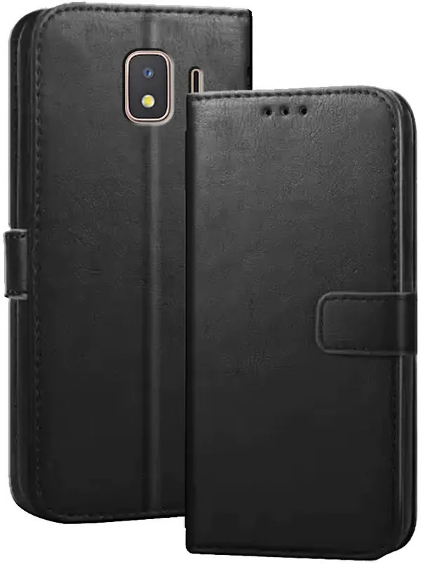 Black_Artificial_Leather_Samsung_Galaxy_J2_Core_Flip_Cover