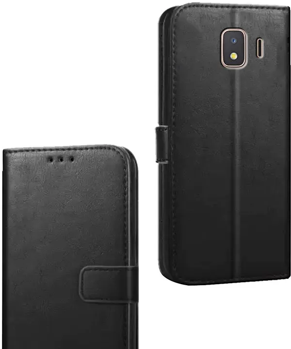 Black_Artificial_Leather_Samsung_Galaxy_J2_Core_Flip_Cover