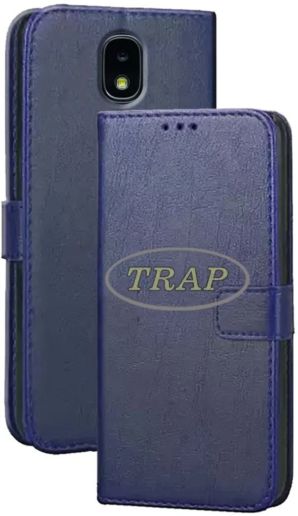 Blue_Artificial_Leather_Samsung_Galaxy_J3_2018_Back_Cover