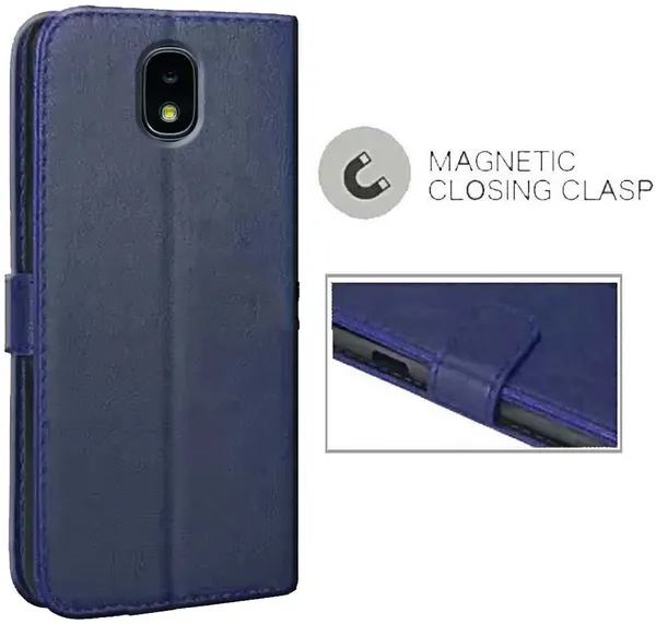 Blue_Artificial_Leather_Samsung_Galaxy_J3_2018_Back_Cover